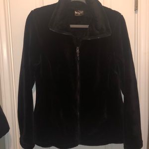 black faux fur jacket